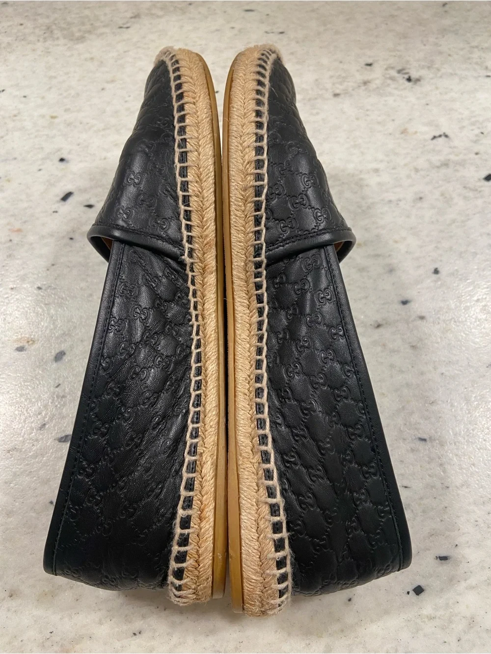 Gucci black microguccissima leather espadrilles size 41